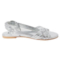 Silver - Back - Dorothy Perkins Womens-Ladies Jocelyn Plaited Leather Wide Flat Sandals