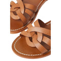 Tan - Side - Dorothy Perkins Womens-Ladies Jaleesa Leather Woven Wide Sandals