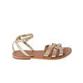 Gold - Back - Dorothy Perkins Womens-Ladies Jaleesa Leather Woven Wide Sandals