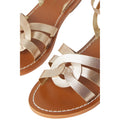 Gold - Side - Dorothy Perkins Womens-Ladies Jaleesa Leather Woven Wide Sandals