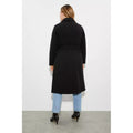 Black - Back - Dorothy Perkins Womens-Ladies Button Wrap Plus Coat