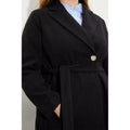 Black - Lifestyle - Dorothy Perkins Womens-Ladies Button Wrap Plus Coat