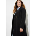 Black - Pack Shot - Dorothy Perkins Womens-Ladies Button Wrap Plus Coat