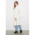 Cream - Back - Dorothy Perkins Womens-Ladies Button Wrap Plus Coat