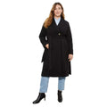 Black - Front - Dorothy Perkins Womens-Ladies Button Wrap Plus Coat