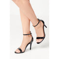 True Black - Front - Dorothy Perkins Womens-Ladies Tyla Wide Stiletto Heel Sandals