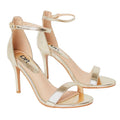 Gold - Front - Dorothy Perkins Womens-Ladies Tyla Wide Stiletto Heel Sandals