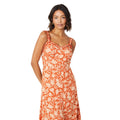 Rust - Side - Dorothy Perkins Womens-Ladies Floral Button Through Midi Dress