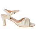 Ivory - Back - Good For The Sole Womens-Ladies Trisha Two Part Wide Heeled Sandals