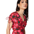 Red - Lifestyle - Dorothy Perkins Womens-Ladies Roses V Neck Ruched Midi Dress