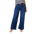 Mid Wash - Front - Dorothy Perkins Womens-Ladies Denim Wide Leg Jeans