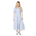 Blue - Front - Dorothy Perkins Womens-Ladies Striped Waist Tie Midi Shirt Dress