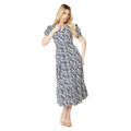 Navy - Front - Dorothy Perkins Womens-Ladies Floral Tiered Hem Shirt Dress