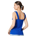 Cobalt - Back - Dorothy Perkins Womens-Ladies Frilled Front Tie Tank Top