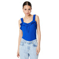 Cobalt - Side - Dorothy Perkins Womens-Ladies Frilled Front Tie Tank Top