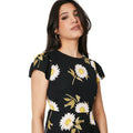 Black - Side - Dorothy Perkins Womens-Ladies Daisy Tiered Hem Flutter Mini Dress