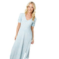 Light Blue - Side - Dorothy Perkins Womens-Ladies Abstract V Neck Short-Sleeved Midi Dress