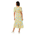 Yellow-Green-Pink - Back - Dorothy Perkins Womens-Ladies Floral Tiered Midi Dress