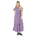 Lilac - Front - Dorothy Perkins Womens-Ladies Animal Print Shirred Midi Dress