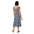 Black-Blue - Back - Dorothy Perkins Womens-Ladies Floral Ruched Front Sleeveless Midi Dress