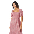 Pink - Side - Dorothy Perkins Womens-Ladies Ditsy Print Bodice Midi Dress