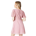 Blush - Back - Dorothy Perkins Womens-Ladies Lace Chiffon Pleated Mini Dress