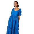 Blue - Side - Dorothy Perkins Womens-Ladies Broderie Tiered Frill Midi Dress