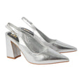 Silver - Front - Dorothy Perkins Womens-Ladies Devana Sling Back High Block Heel Court Shoes