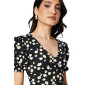 Black - Lifestyle - Dorothy Perkins Womens-Ladies Daisy V Neck Short-Sleeved Mini Dress