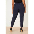 Navy - Back - Dorothy Perkins Womens-Ladies Elasticated Plus Ankle Grazer Trousers