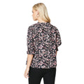 Black-Pink - Back - Dorothy Perkins Womens-Ladies Floral Overhead Petite Half-Sleeved Blouse