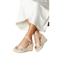 Gold - Side - Dorothy Perkins Womens-Ladies Romi Knotted Wedges