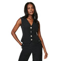 Black - Front - Dorothy Perkins Womens-Ladies Button Front Waistcoat