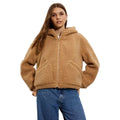 Camel - Front - Dorothy Perkins Womens-Ladies Teddy Fleece Short Coat