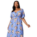 Blue - Side - Dorothy Perkins Womens-Ladies Floral Wrap Plus Midi Dress