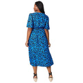 Blue - Back - Dorothy Perkins Womens-Ladies Leopard Print Button Front Plus Midi Dress