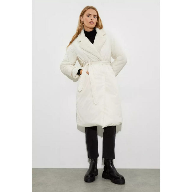 Dorothy Perkins Womens Ladies Borg Padded Longline Coat Discounts on great Brands