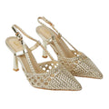 Gold - Front - Dorothy Perkins Womens-Ladies Darlena Basket Weave Sling Back High Heel Court Shoes