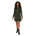 Khaki Green - Side - Dorothy Perkins Womens-Ladies Leopard Print Puff Sleeve Mini Dress