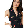 Black - Side - Dorothy Perkins Womens-Ladies Floral Button Through Midi Dress