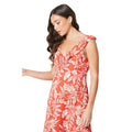 Red - Side - Dorothy Perkins Womens-Ladies Tropical Frill Petite Midi Dress