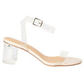 Blush - Back - Dorothy Perkins Womens-Ladies Sheena Transparent Vinyl Medium Block Heel Sandals