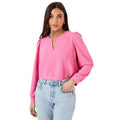 Pink - Front - Dorothy Perkins Womens-Ladies Overhead Petite Long-Sleeved Blouse