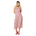 Pink - Front - Dorothy Perkins Womens-Ladies Floral Strappy Frill Midi Dress