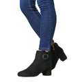 Natural Black - Side - Good For The Sole Womens-Ladies Mariya Buckle Detail Wide Ankle Boots