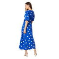 Blue - Back - Dorothy Perkins Womens-Ladies Spotted Puff Sleeve Midi Dress