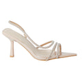 Blush - Back - Dorothy Perkins Womens-Ladies Sadie Diamante Vinyl Pointed High Heel Sandals