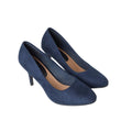 Navy - Front - Good For The Sole Womens-Ladies Elsa Almond Toe Wide Court Shoes