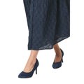 Navy - Side - Good For The Sole Womens-Ladies Elsa Almond Toe Wide Court Shoes