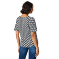 Black - Back - Dorothy Perkins Womens-Ladies Geometric Button Front Blouse